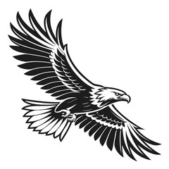 Black eagle in flight graphic bird flying