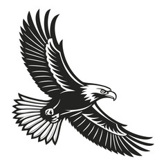 Black eagle in flight flat graphic logo bird flying 1