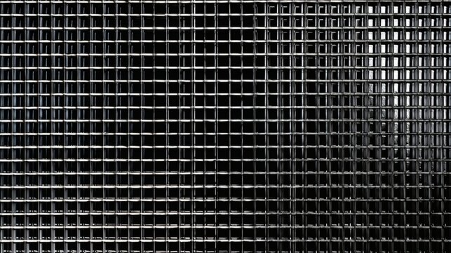 Geometric Grid Pattern: An abstract shot of a metal grid features a repeating square pattern, creating a modern, industrial texture.