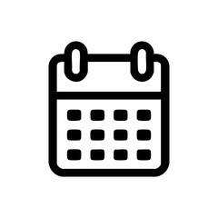 Outline calendar icon. Time, schedule, deadline, event concept. Minimalist simple graphic symbol vector illustration