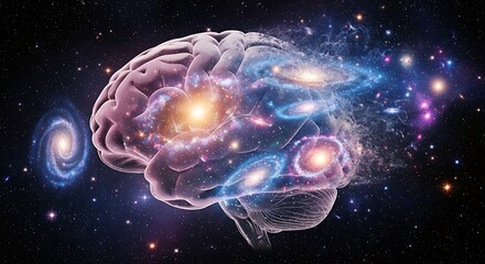 Naklejka premium human brain in space
