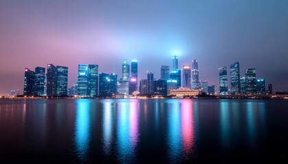 Obraz premium Futuristic Hologram Cityscape