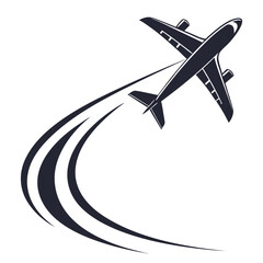 Dark blue airplane with swooping trail on white aircraft © MST CHIN BANU BEGUM