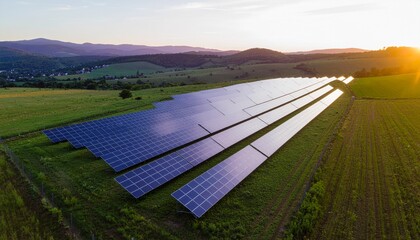 Eco Solar Farm at Dawn