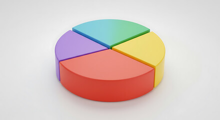Obraz premium Colorful pie chart segments representing data and analytics