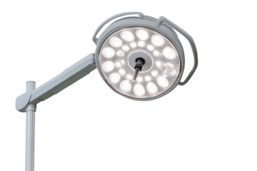 Professional surgical lamp positioned in an operating room enhancing visibility during medical procedures at a hospital or clinic