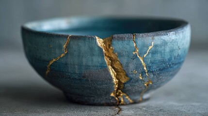 Japanese Kintsugi Repair Technique Symbolizing Healing and Renewal