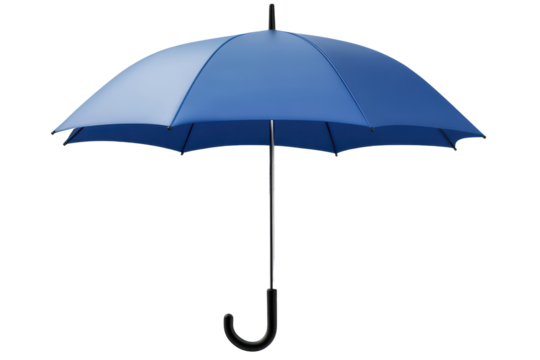 Simple white house sheltered under a protective blue umbrella showcasing a unique blend of architecture and creative design