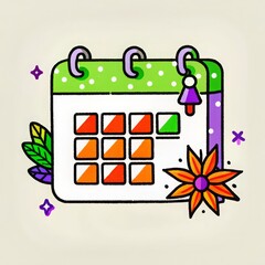 Colorful advent calendar with festive icons