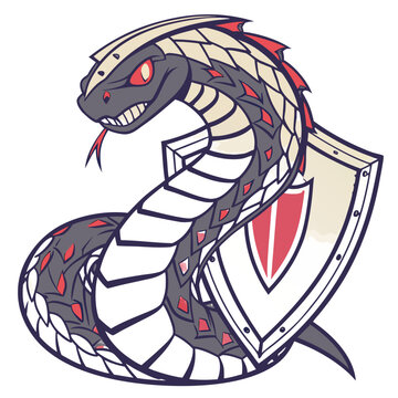 Fractal Scaled Serpent Guardian Mascot Logo Vector Illustration for Mythic and Modern Branding Design

