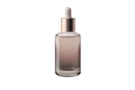 Futuristic floating skincare bottle mockup showcasing modern design with elegant details and translucent glass effect set against a clean background
