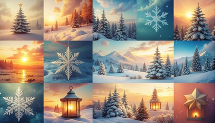 Holiday Symbol Abstract Montage