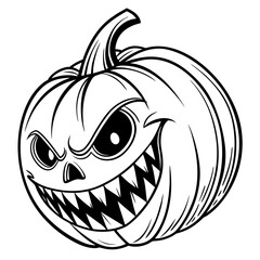 Black and white scary jack o lantern face halloween 2