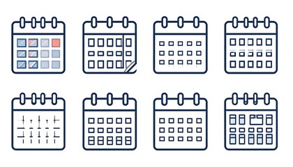 Set of simple calendar icons