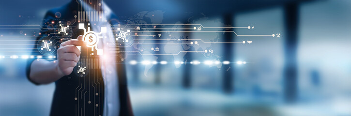 Businessman hand hold ETF, stock trading, portfolio diversification, financial markets, index funds, asset management, investment strategies, risk analysis, market liquidity, trading platforms