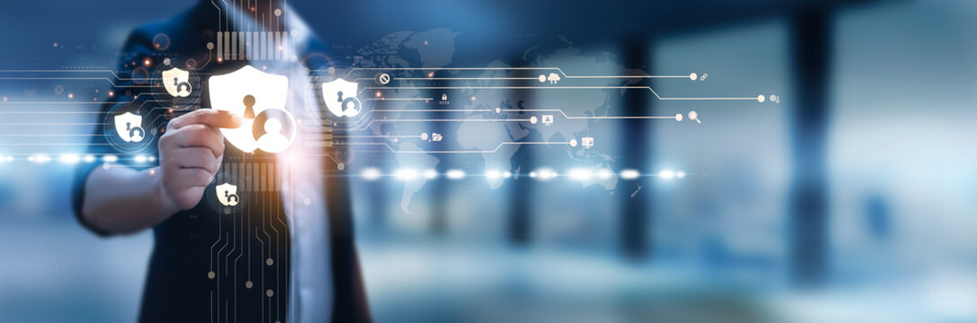 Businessman hand hold privacy, data protection, personal information security, GDPR compliance, digital trust, user confidentiality, online safety, identity protection, secure transactions