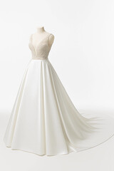 wedding dress on white