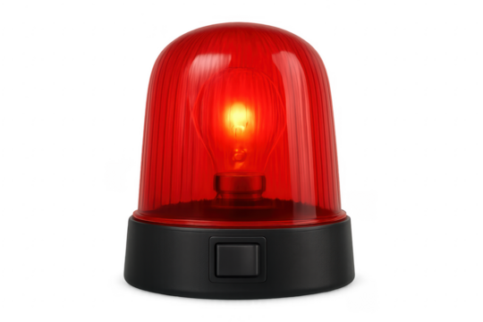 Red emergency light siren warning alarm blinking