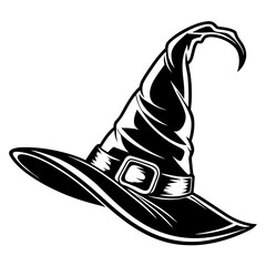 Black witch hat pointy shape with curved brim Halloween 1