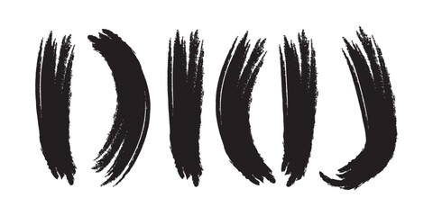 Abstract black brush strokes on a white background