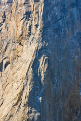 El Capitan Granite Cliff Face Sunlit Texture and Shadow Yosemite California