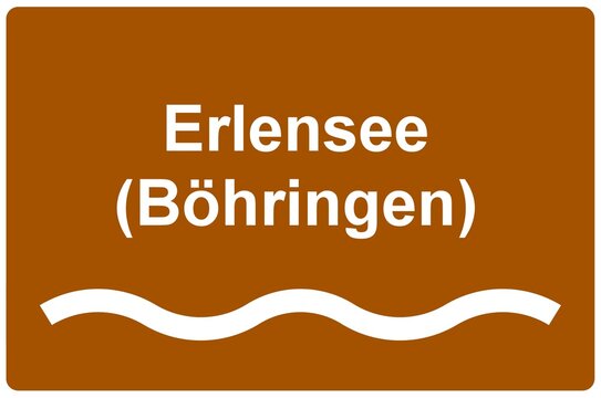 Illustration eines Namensschildes f&uuml;r den "Erlensee" in Baden-W&uuml;rttemberg	