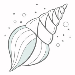 Pastel seashell illustration with dots and circles