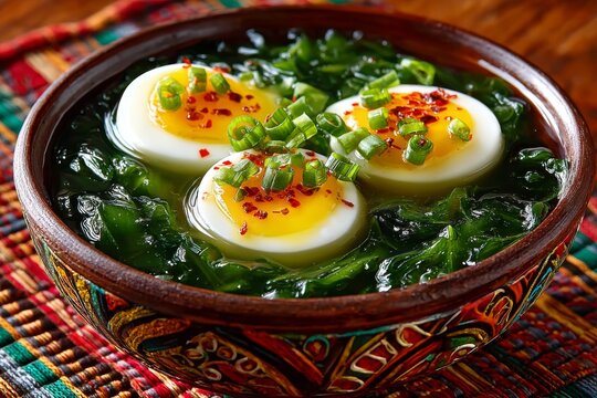 Sopa de acedera polaca con huevos duros, un plato tradicional y nutritivo
