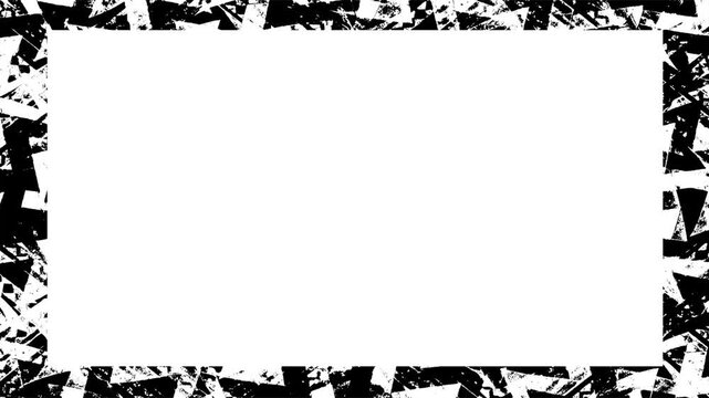 Blank frame with black and whitea abstract pattern borders looped animated video