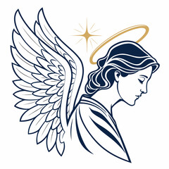 Angel with wings and halo religious spiritual