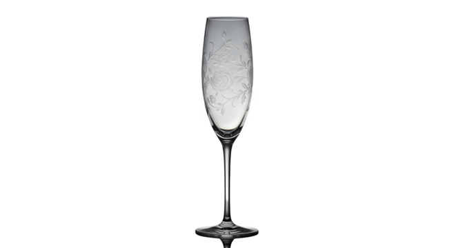 Clear glass shows etched roses with reflected light. Perfect for luxury product shots, party invites, or beverage branding.
