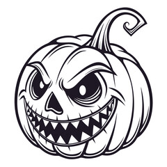 Black and white scary jack o lantern face halloween 1