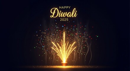 DIwali theme background/poster for social media, Happy Diwali 2025
