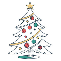 Christmas tree decorated with red and green ornaments