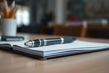 Generative AI pen and notebook on a table.