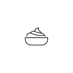 Sour cream bowl icon flat vector design.