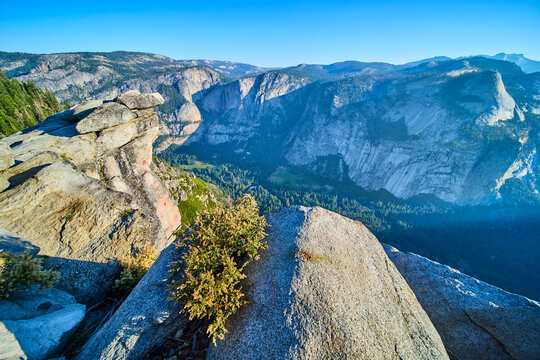 Granite Cliffs and Valley Vista at Glacier Point Yosemite National Park California