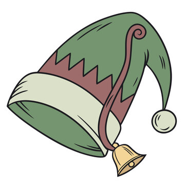 Green elf hat with bell and light trim green hat christmas hat