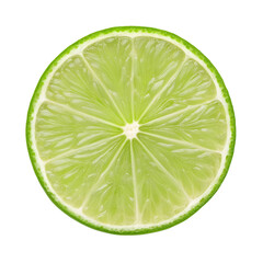 Fresh lime slice isolated on transparent background