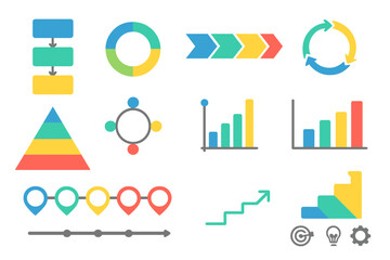 Big set of infographic elements. Data visualization vector design template. For business steps, options, process, workflow, diagram, flowchart, timeline, marketing, presentation.