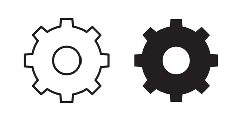 Settings Icon. Vector illustration with stroke and fill on a white background.
