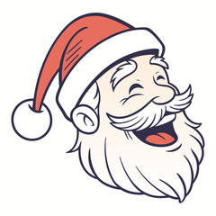 Santa Claus face smiling with hat and beard christmas
