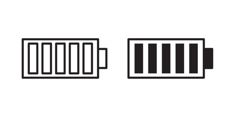 Battery Full Icon. Vector illustration with stroke and fill on a white background.