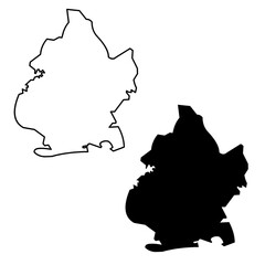 black & white silhouette map of brooklyn new york