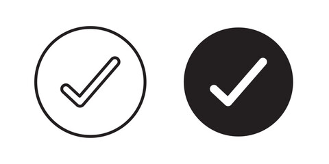 Check Icon. Vector illustration with stroke and fill on a white background.