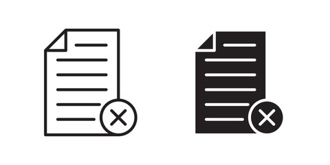 File Remove Icon. delete file icon. Vector illustration with stroke and fill on a white background.