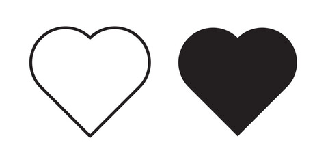 Heart Icon.  Symbol of Love. Simple Icon Design Template Elements. Vector illustration with stroke and fill on a white background.