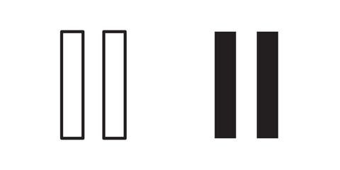 Pause Icon. Vector illustration with stroke and fill on a white background.