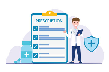 Doctor's prescriptions concept. Disease therapy drugs, capsule treatments