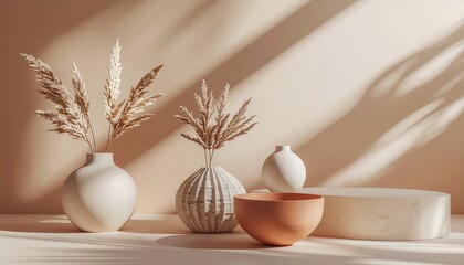 Minimal Terracotta Shapes Still Life